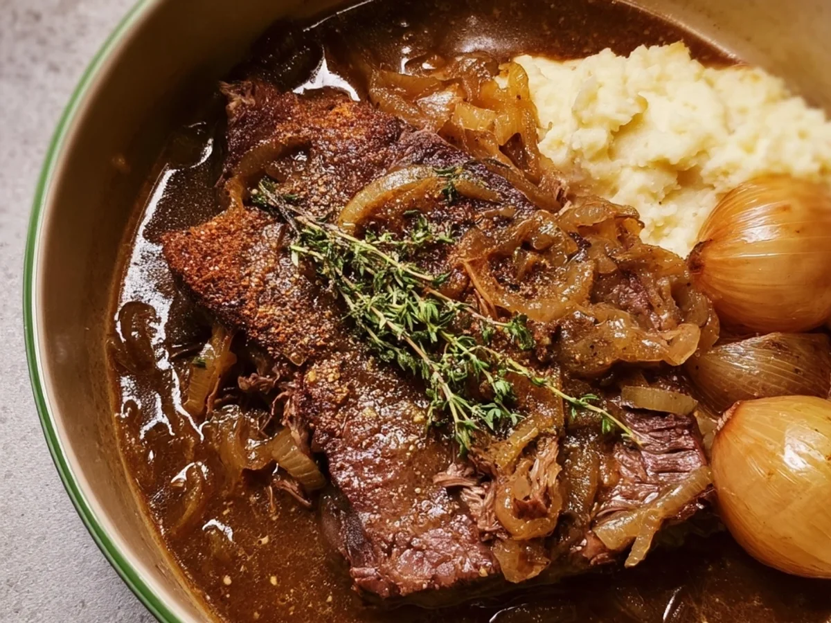 French Onion Pot Roast (Slow Cooker or Dutch Oven) - Featured Image