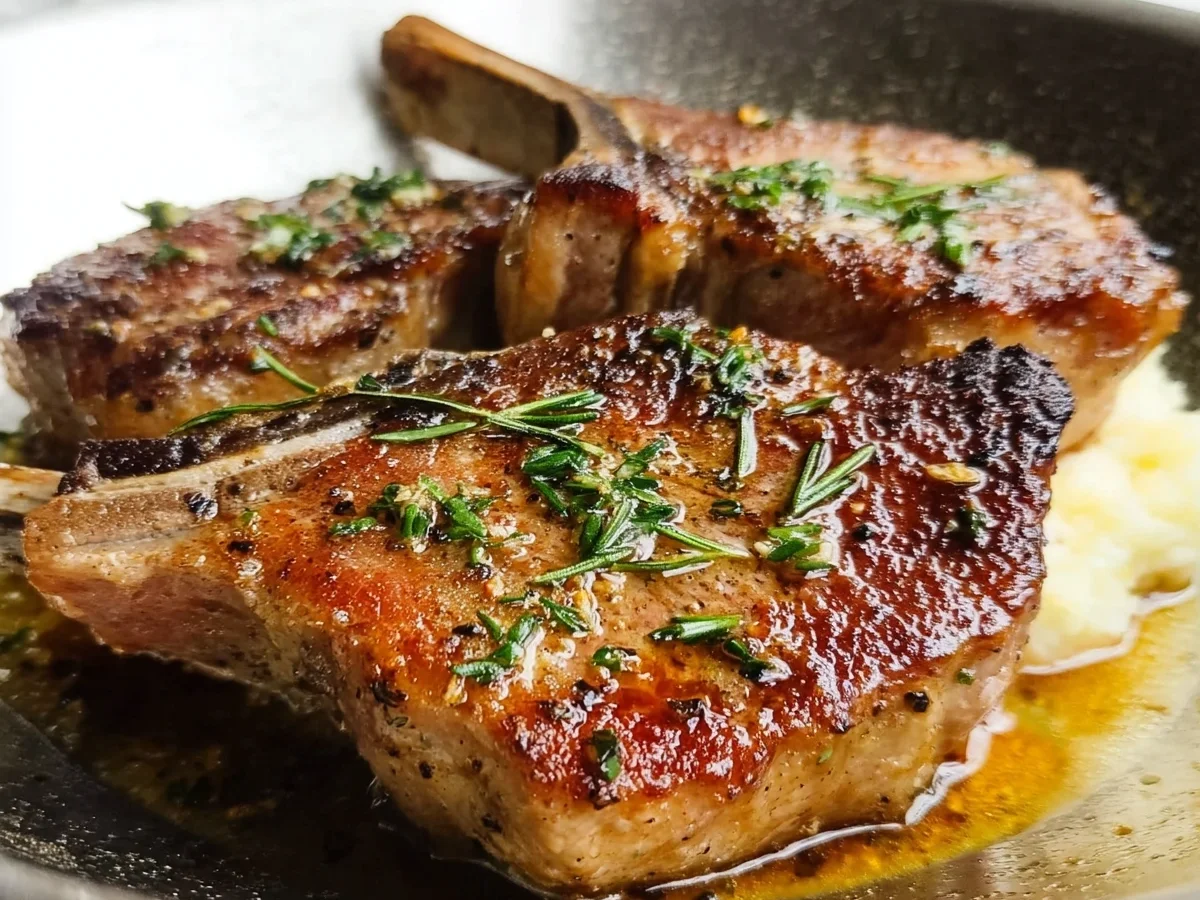Garlic Butter Pan Seared Lamb Chops (20-Minutes) - Featured Image