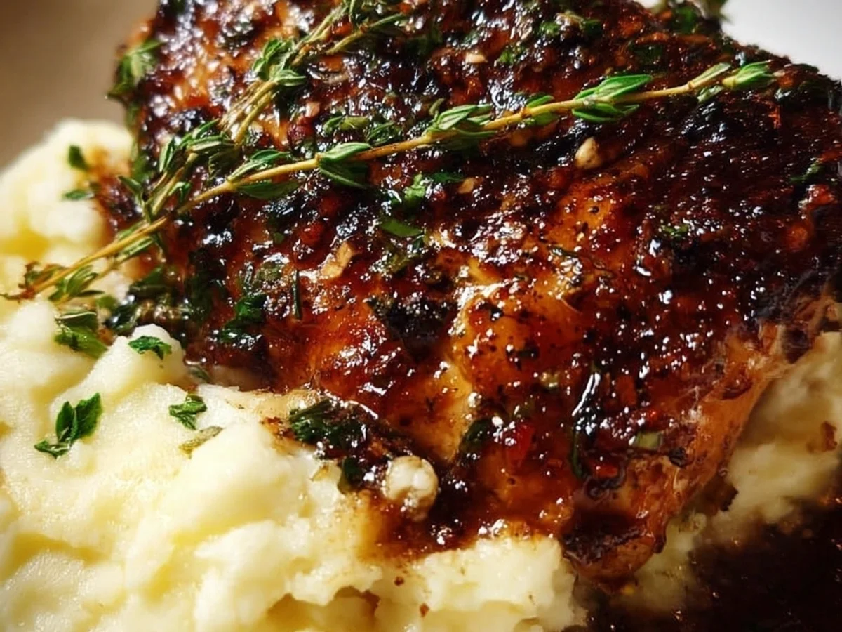 Glazed Garlic Herb Chicken & Creamy Mashed Potatoes - Featured Image