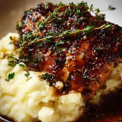 Glazed Garlic Herb Chicken & Creamy Mashed Potatoes