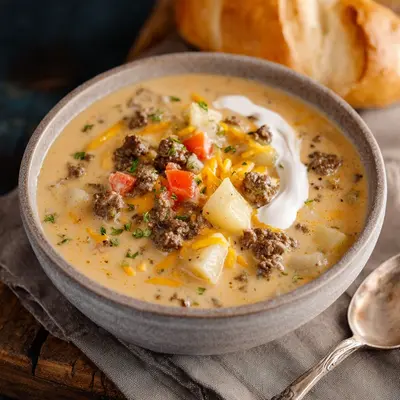 Hearty Cheeseburger Soup: Creamy Comfort in a Bowl