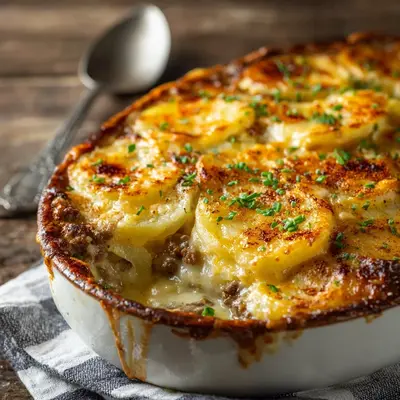 Hearty Cheesy Hamburger Potato Casserole Dinner