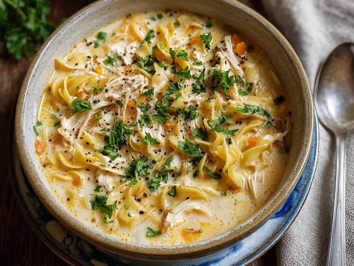 Hearty Crack Chicken Noodle Soup Recipe - Featured Image