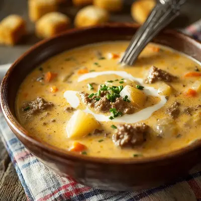 Hearty Crockpot Cheeseburger Soup for Easy Dinners