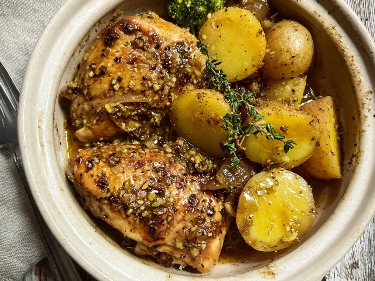 Hearty Crockpot Lemon Chicken and Potatoes - Featured Image