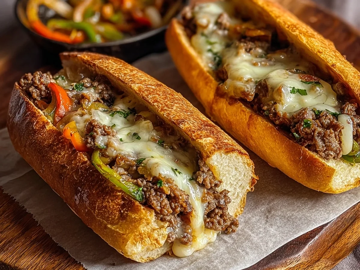 Hearty Ground Beef Philly Cheesesteaks: A Weeknight Favorite - Featured Image