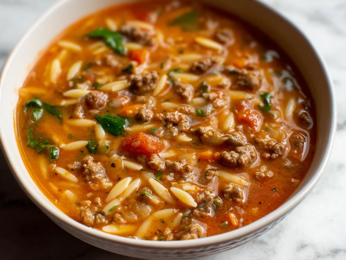Hearty Hamburger Orzo Soup: Quick Weeknight Meal - Featured Image