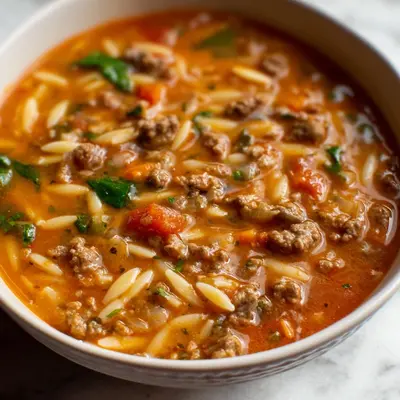 Hearty Hamburger Orzo Soup: Quick Weeknight Meal