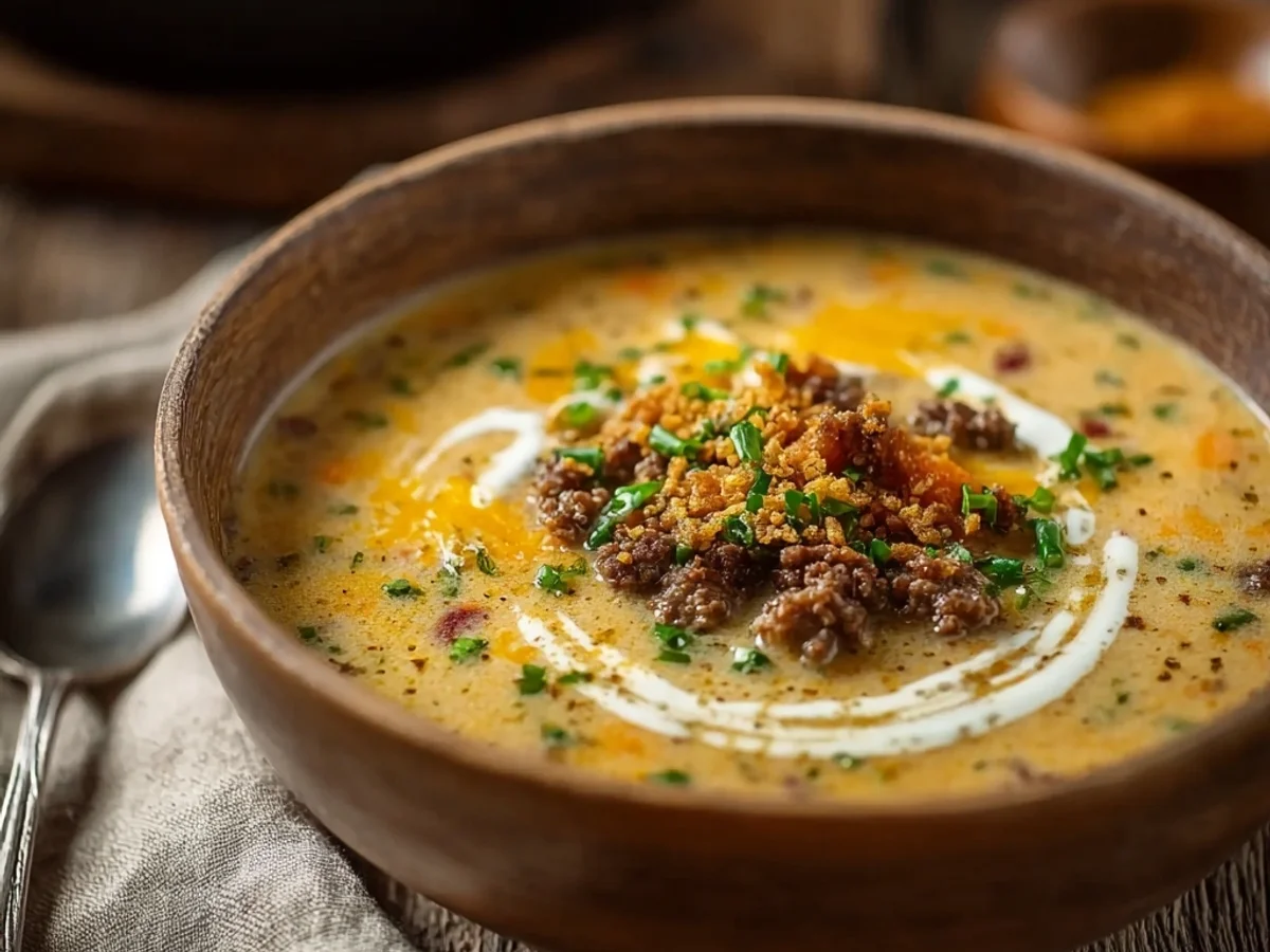 Hearty Loaded Cheeseburger Soup: Easy Dinner Fix - Featured Image