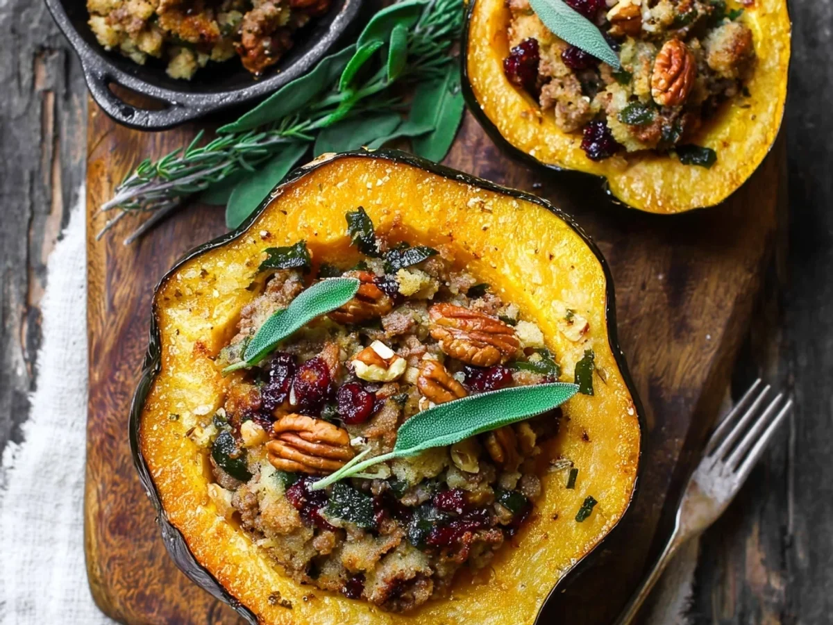 Hearty Sausage Stuffed Acorn Squash for Fall Evenings - Featured Image