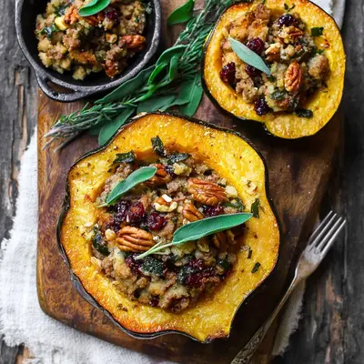 Hearty Sausage Stuffed Acorn Squash for Fall Evenings