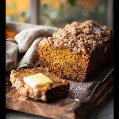 Homestyle Grandma's Pumpkin Bread with Streusel
