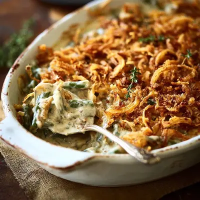 Homestyle Green Bean Casserole Recipe with Crispy Onions