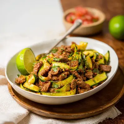 Homestyle Mexican Zucchini and Beef Skillet