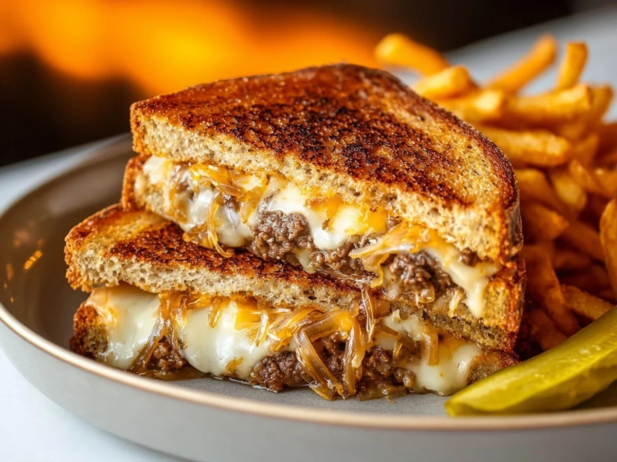 Homestyle Patty Melt: Crispy Onions, Cheesy Goodness - Featured Image