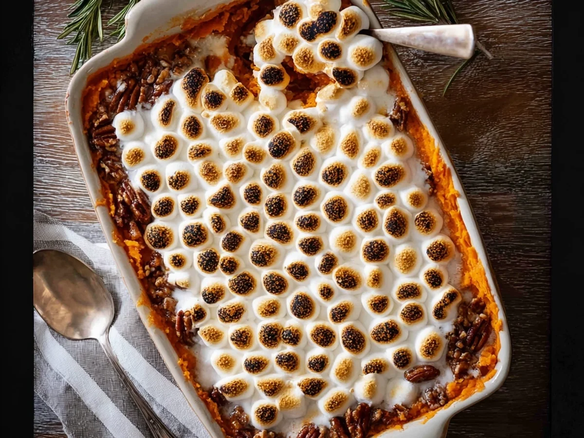 Homestyle Sweet Potato Casserole with Pecan Crunch - Featured Image