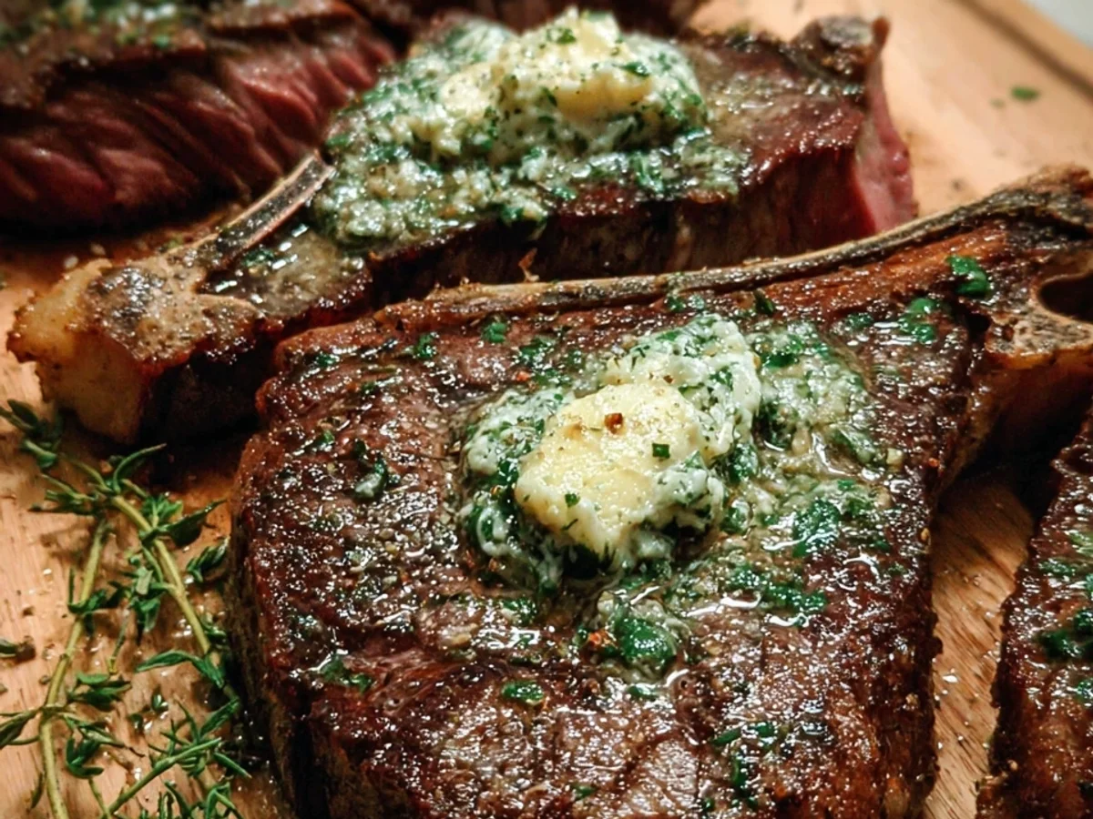 Quick Air Fryer T-Bone Steak with Garlic Herb Butter - Featured Image