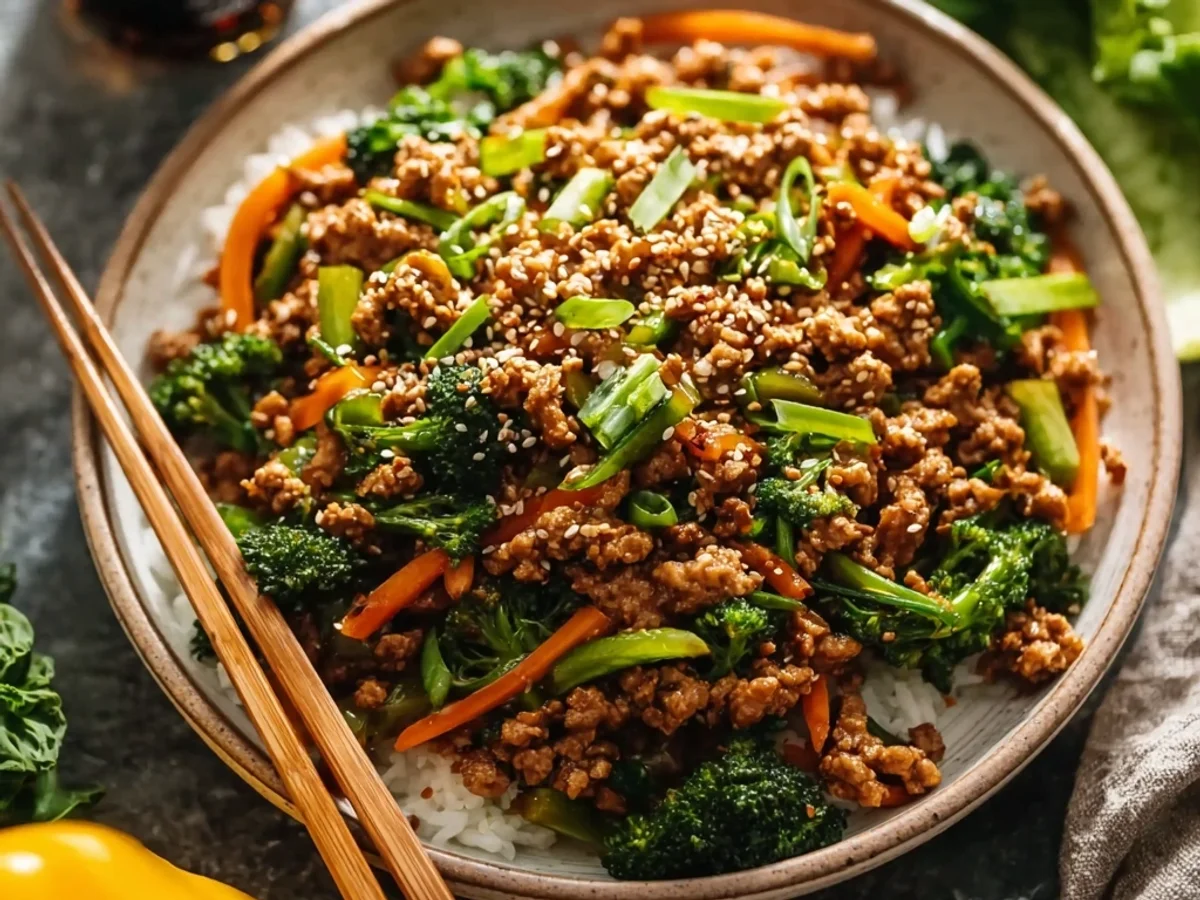 Quick Ground Turkey Teriyaki Stir Fry Dinner - Featured Image