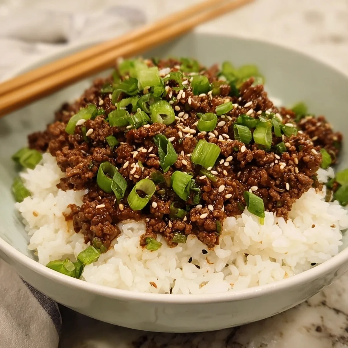 Quick Korean Ground Beef Bowl Recipe