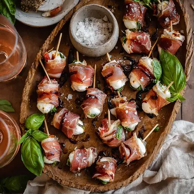 Quick Prosciutto Wrapped Mozzarella Appetizer