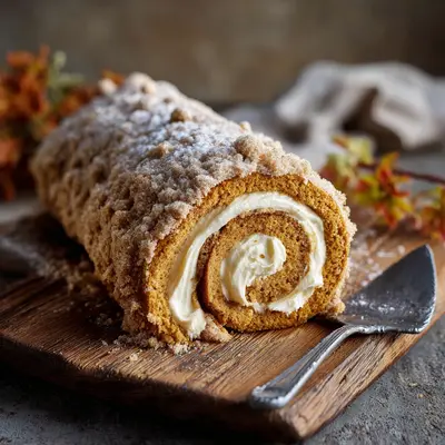 Rich Pumpkin Roll with Cream Cheese Filling