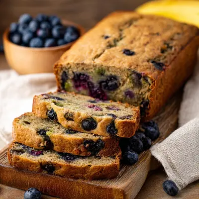 Rustic Blueberry Banana Zucchini Bread