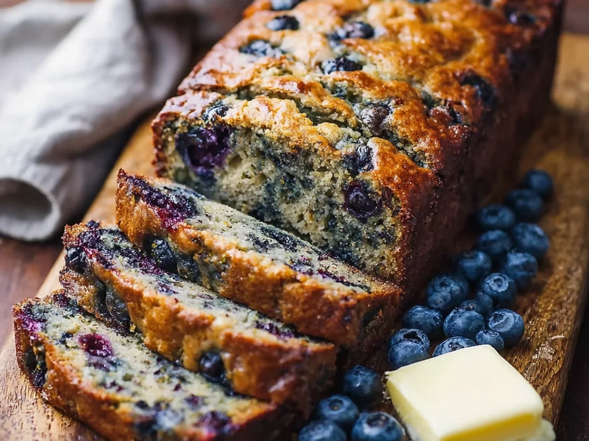 Rustic Blueberry Banana Zucchini Bread Loaf - Featured Image