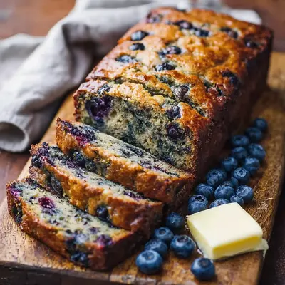 Rustic Blueberry Banana Zucchini Bread Loaf