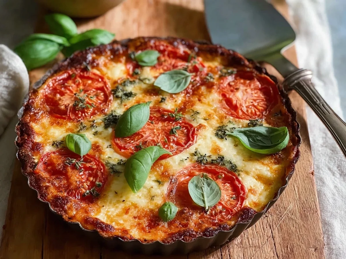 Rustic Crustless Southern Tomato Pie - Featured Image