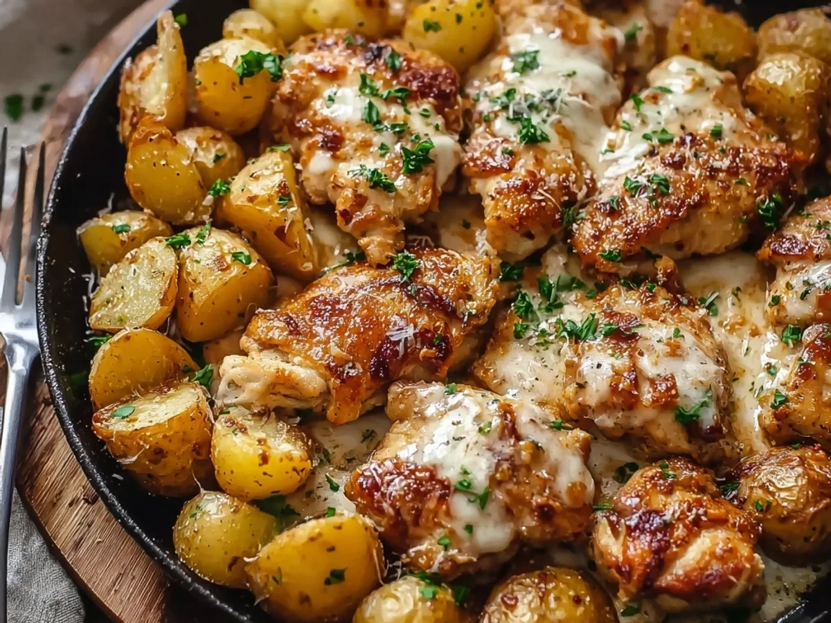 Rustic Garlic Parmesan Chicken and Potatoes Sheet Pan - Featured Image