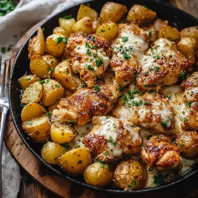 Rustic Garlic Parmesan Chicken and Potatoes Sheet Pan