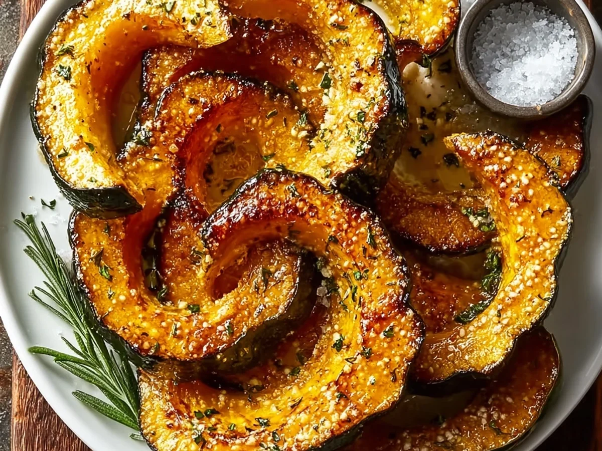 Rustic Parmesan Herb Roasted Acorn Squash Slices - Featured Image