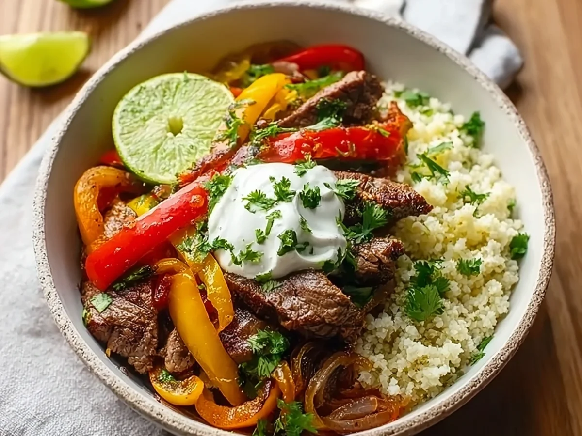 Savory Steak Fajita Bowl: High-Protein, Low-Carb Dinner - Featured Image