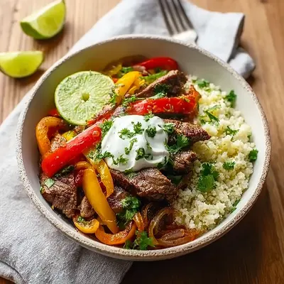 Savory Steak Fajita Bowl: High-Protein, Low-Carb Dinner