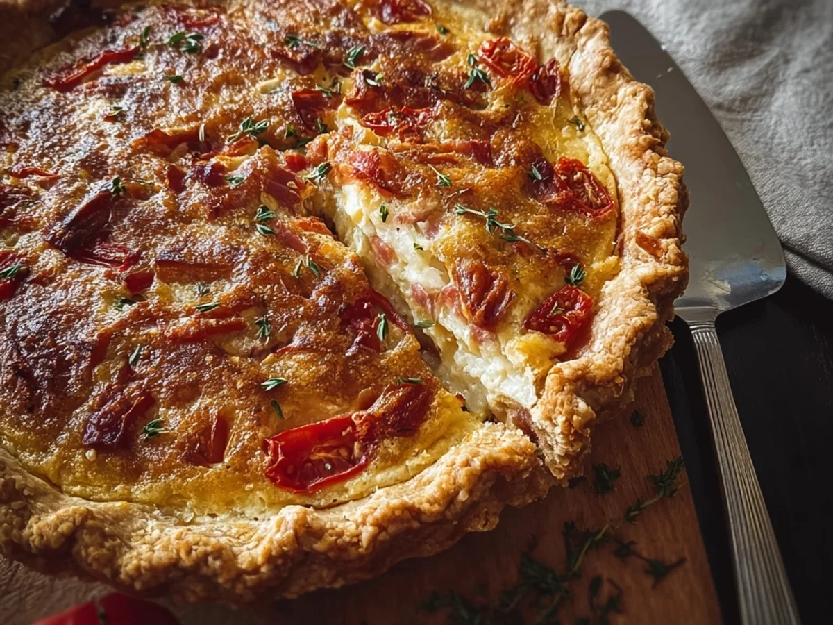 Savory Turkey Ham & Tomato Pie: A Rustic Dinner Bake - Featured Image