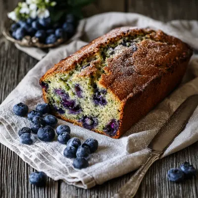 Simple Blueberry Zucchini Bread Loaf