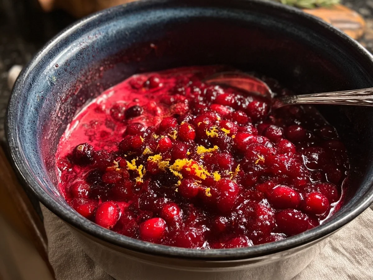 Simple Tangy Homemade Cranberry Sauce Recipe - Featured Image