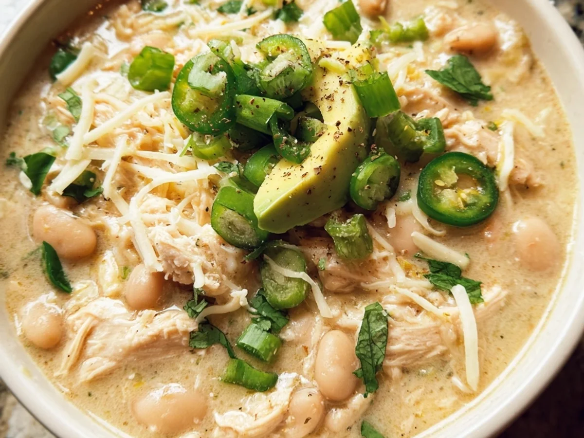 Slow Cooker White Chicken Chili Recipe - Featured Image