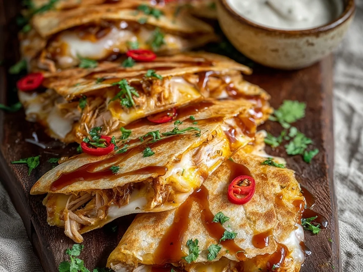 Spicy Hot Honey BBQ Chicken Quesadillas: Crispy & Flavorful - Featured Image