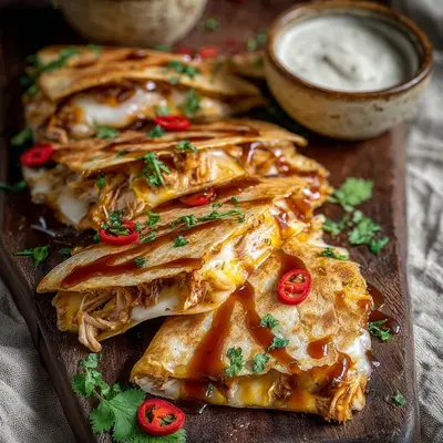 Spicy Hot Honey BBQ Chicken Quesadillas: Crispy & Flavorful