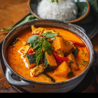 Spicy Red Thai Curry with Chicken & Kabocha