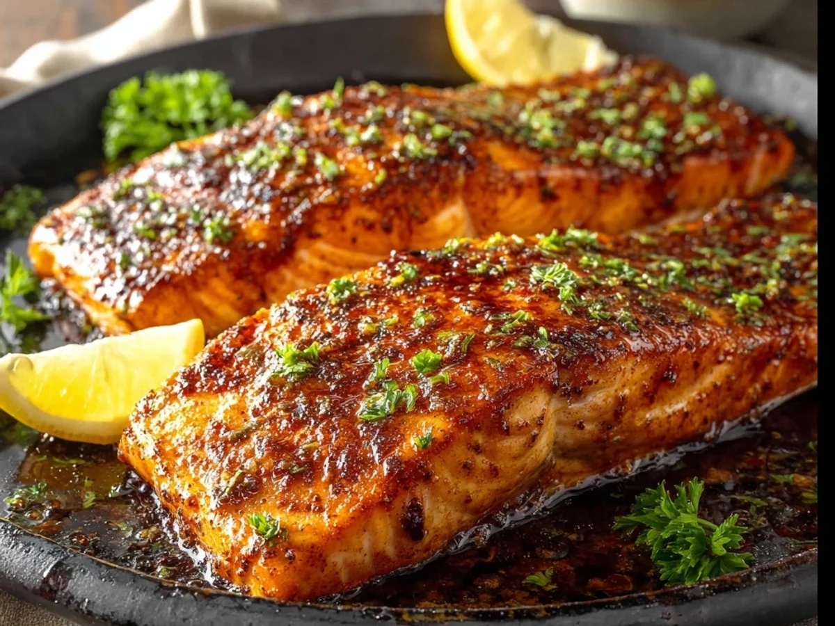 Spicy-Sweet Cajun Honey Butter Salmon Recipe - Featured Image
