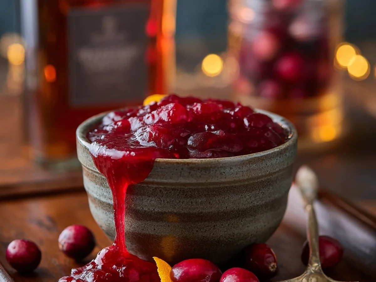 Tangy Honey Cranberry Sauce with Bourbon - Featured Image