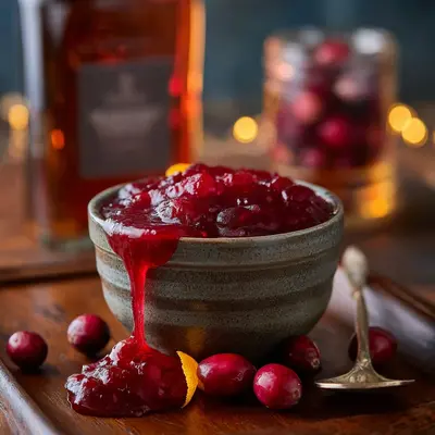 Tangy Honey Cranberry Sauce with Bourbon