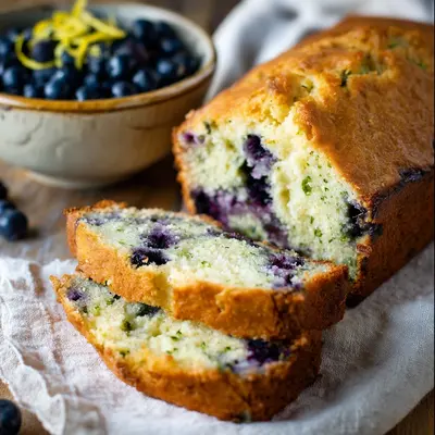 Tangy Lemon Blueberry Zucchini Bread Loaf