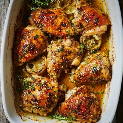 Tender Baked Lemon Butter Chicken with Garlic & Herbs