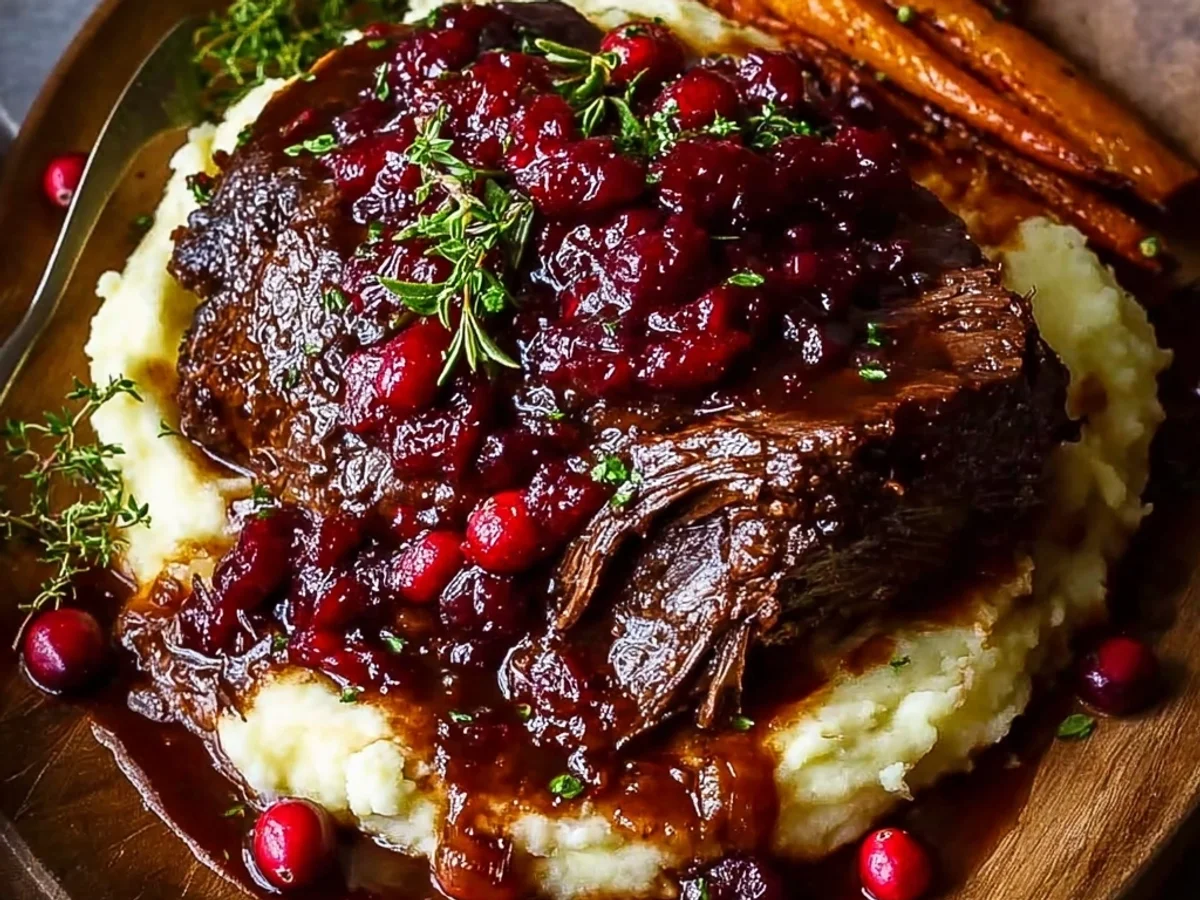 Tender Slow Braised Beef Roast with Cranberry Glaze - Featured Image