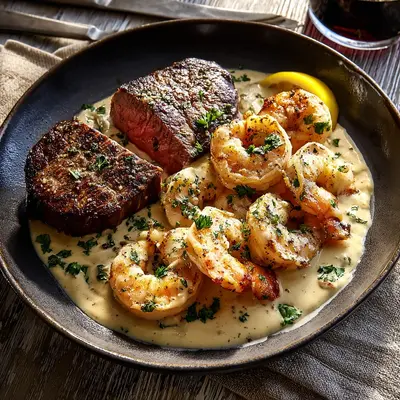Tender Steak & Creamy Garlic Shrimp: Weekend Dinner