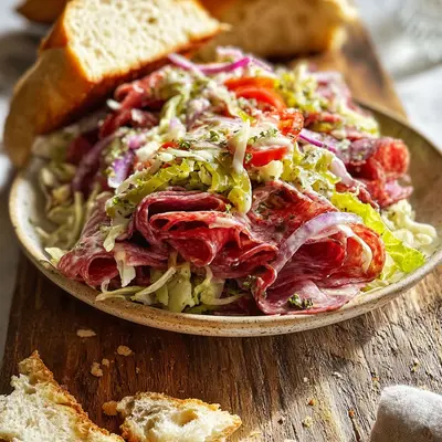 TikTok Viral Italian Grinder Salad Sandwich: Crunchy & Zesty
