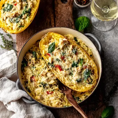 Tuscan Chicken Spaghetti Squash: Creamy, Rustic Comfort